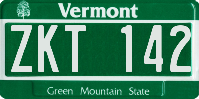 VT license plate ZKT142