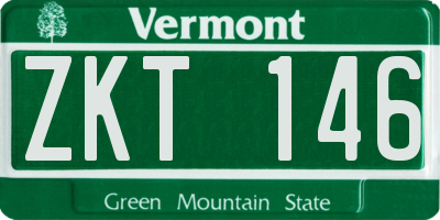 VT license plate ZKT146