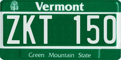 VT license plate ZKT150
