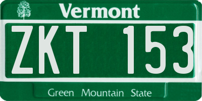 VT license plate ZKT153
