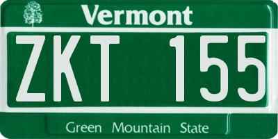 VT license plate ZKT155