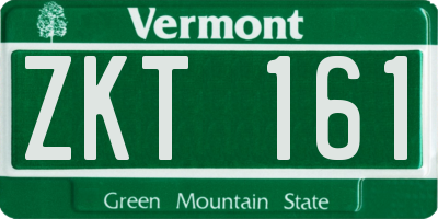 VT license plate ZKT161