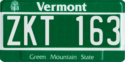 VT license plate ZKT163