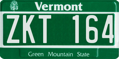 VT license plate ZKT164