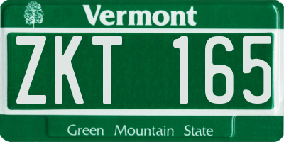 VT license plate ZKT165