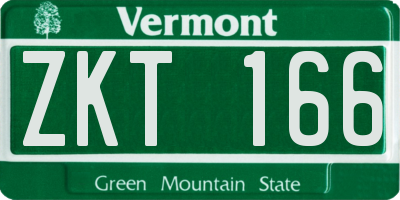 VT license plate ZKT166