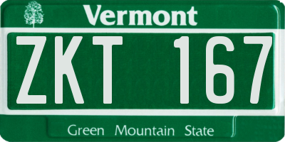VT license plate ZKT167