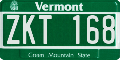 VT license plate ZKT168