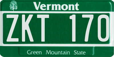 VT license plate ZKT170