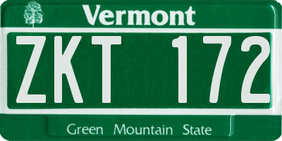 VT license plate ZKT172
