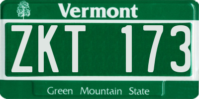 VT license plate ZKT173