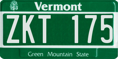 VT license plate ZKT175