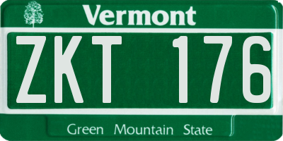 VT license plate ZKT176