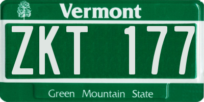 VT license plate ZKT177