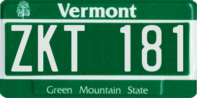 VT license plate ZKT181