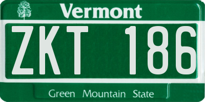 VT license plate ZKT186