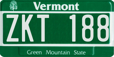 VT license plate ZKT188