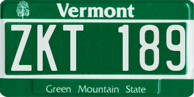 VT license plate ZKT189