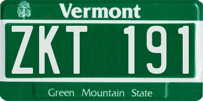 VT license plate ZKT191