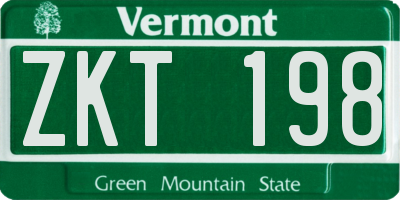 VT license plate ZKT198