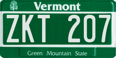 VT license plate ZKT207