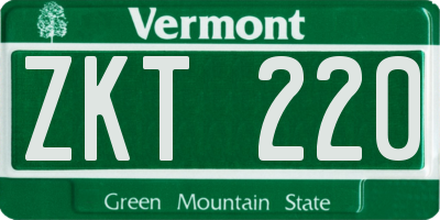 VT license plate ZKT220