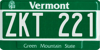VT license plate ZKT221