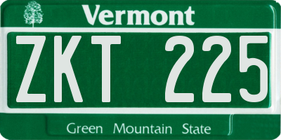 VT license plate ZKT225