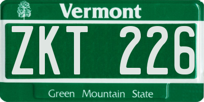 VT license plate ZKT226