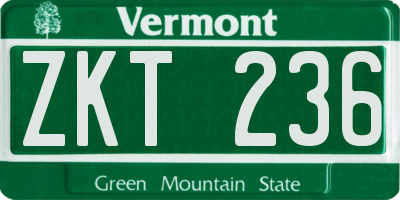 VT license plate ZKT236