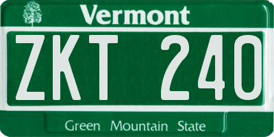 VT license plate ZKT240