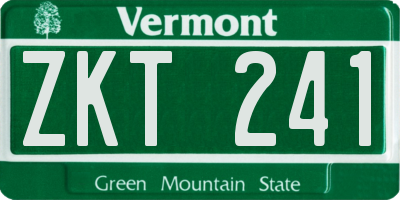 VT license plate ZKT241