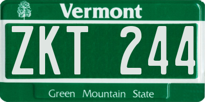 VT license plate ZKT244