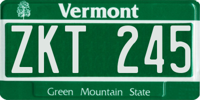 VT license plate ZKT245