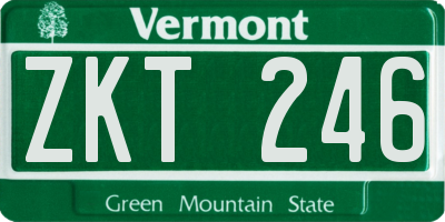 VT license plate ZKT246