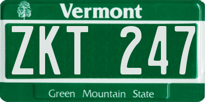 VT license plate ZKT247