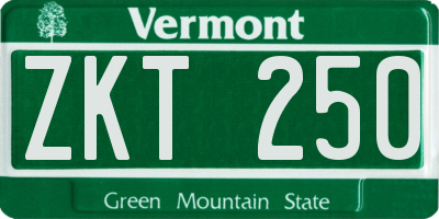 VT license plate ZKT250