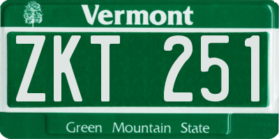 VT license plate ZKT251