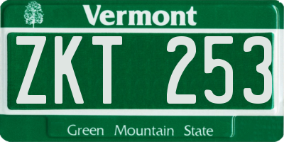 VT license plate ZKT253