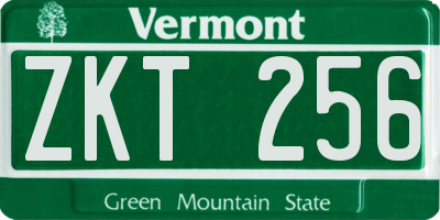 VT license plate ZKT256