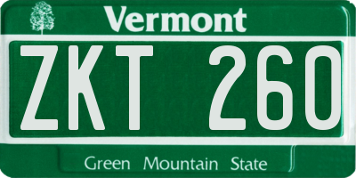 VT license plate ZKT260