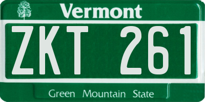 VT license plate ZKT261