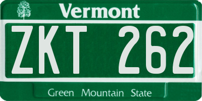 VT license plate ZKT262