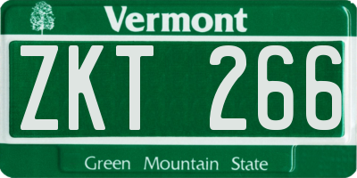 VT license plate ZKT266
