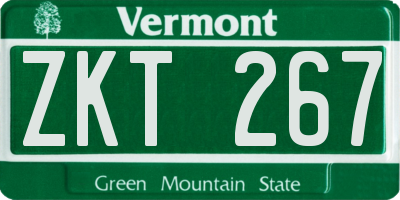 VT license plate ZKT267