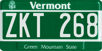 VT license plate ZKT268