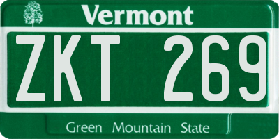 VT license plate ZKT269