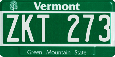 VT license plate ZKT273