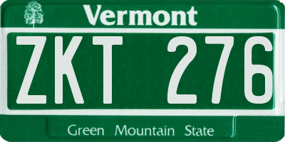 VT license plate ZKT276
