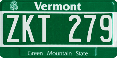 VT license plate ZKT279